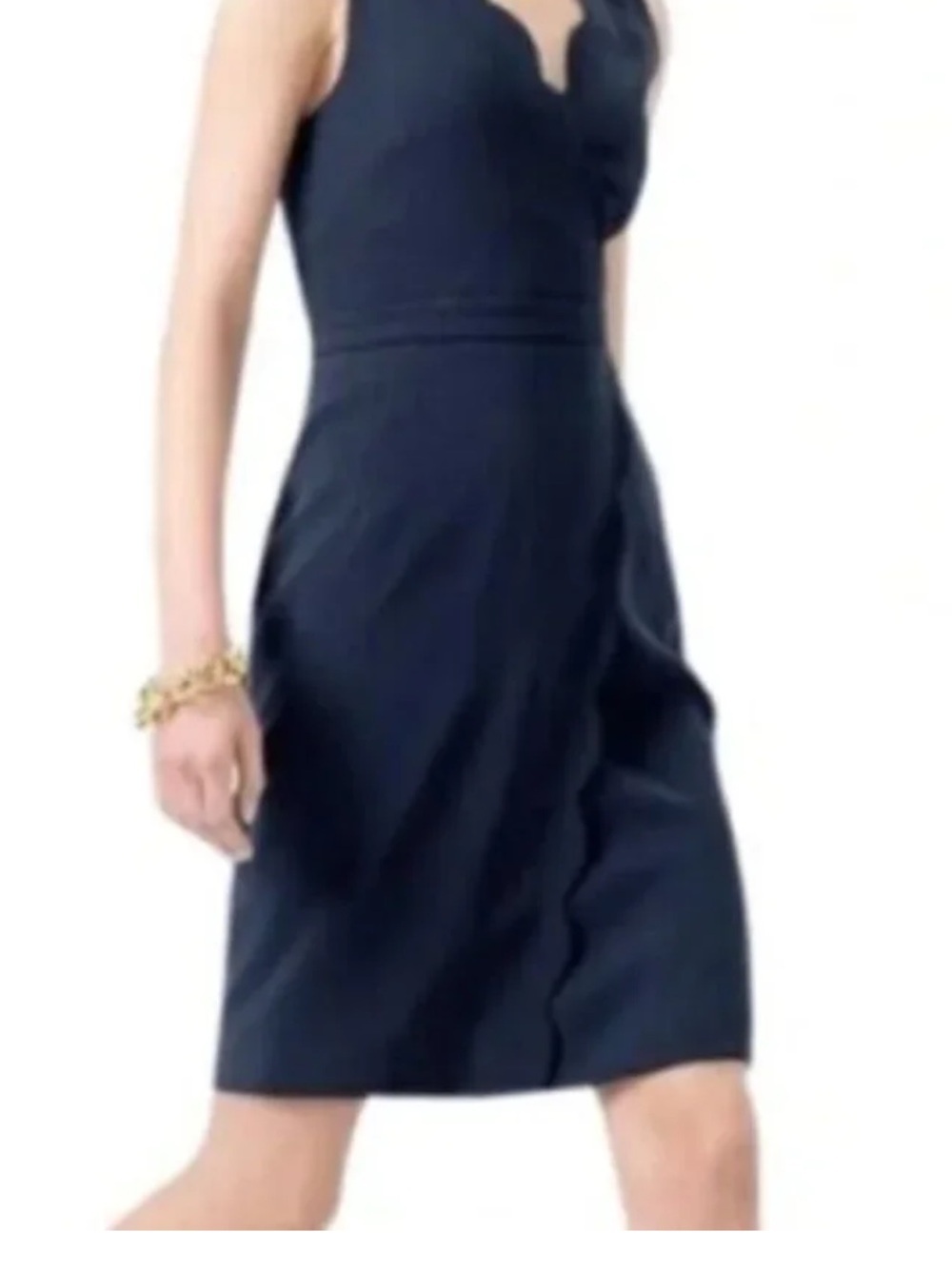 J. Crew Women’s Black Scallop Sheath cocktail Dress size 6 - Picture 2 of 12